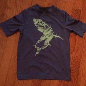 Boys navy blue and lime green rash guard